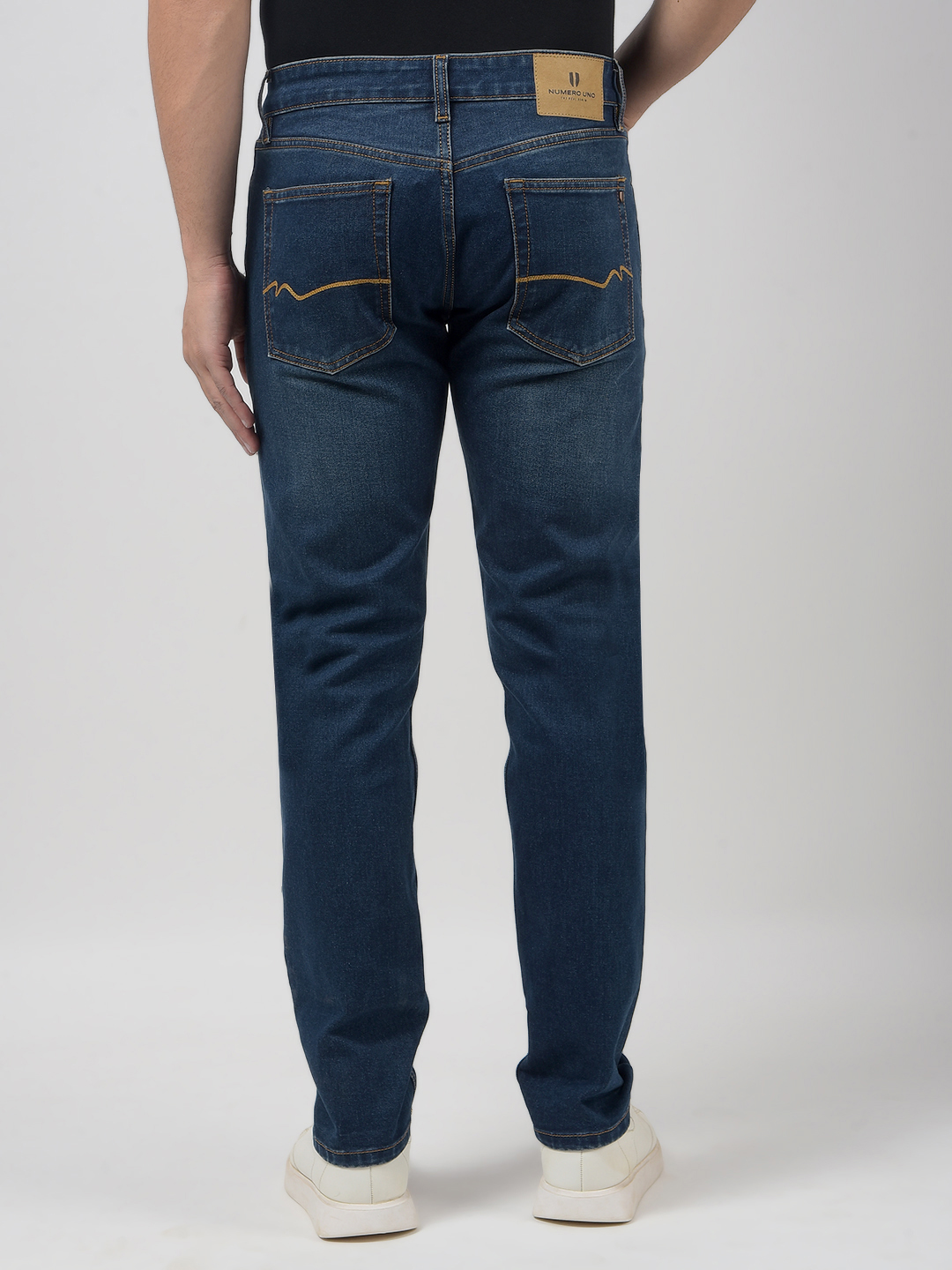 Numero Uno Men Solid Dark Blue Jeans